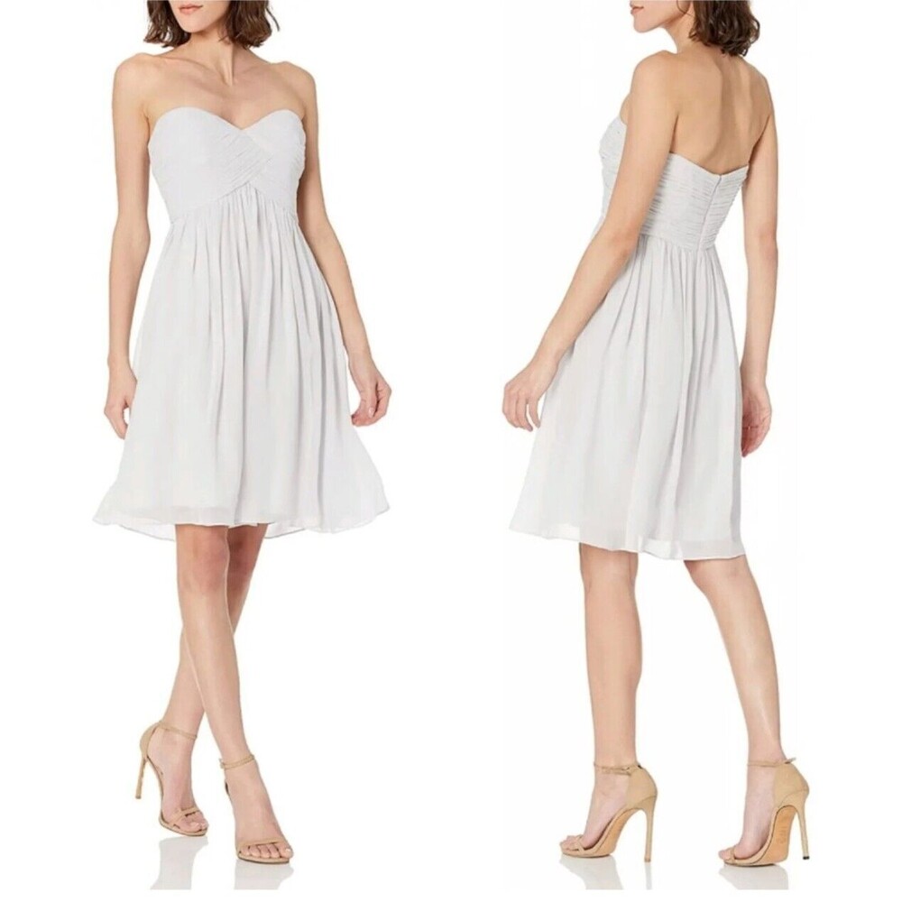 Donna Morgan Size12 Women's Sarah Strapless Sweetheart Neck Chiffon Dress Knee